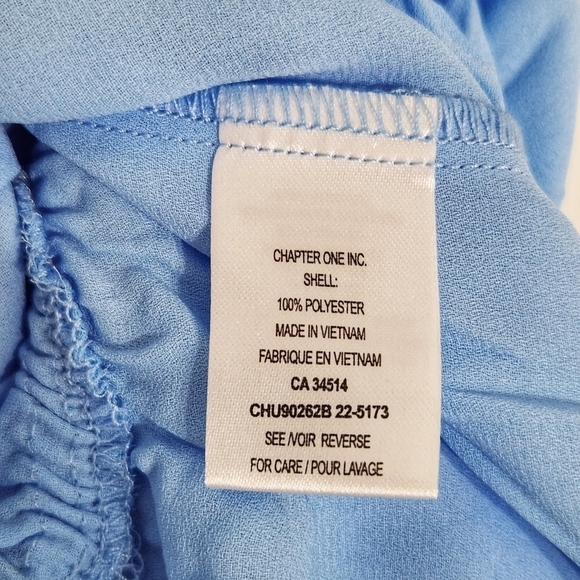 NWT Tamara H. Baby Blue Front Tie Ruffled Top - Picture 5 of 6